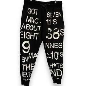 Rocksmith Graphic Print Sweatpants Mens Large Black Streetwear Casual Loungewear